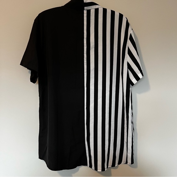 Collared spliced striped and black shirt. - Picture 3 of 5